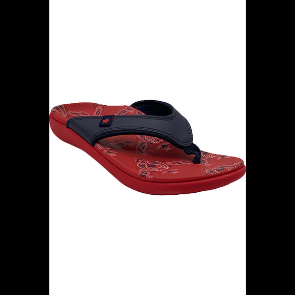 Spenco Orthotic Thong Sandals Yumi Americana Navy/Red - Medium - Picture 2 of 4